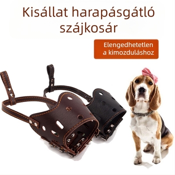 PU bőr kutyaszájkosár nagy, közepes és kicsi fajták számára – harapás és ugatás ellen, lehetővé teszi a víz ivását