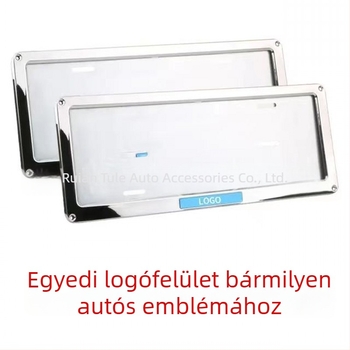Alumíniumötvözetből készült forgalmi rendszám keret járművekhez, 406x158 mm, TM-RB-19 modell, motorháztetőre szerelhető