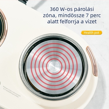 Egészség teáskanna integrált főző- és infúziós funkcióval, 600 ml üvegtest, érintéses vezérlés, ajándékdoboz
