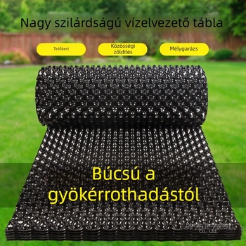 Tetőkertekhez készült drénlemez zöldségek termesztéséhez, tetőzöldítéshez víztároló és szűrőlemez, gyökérgátló, kétoldalas gyökérzáró lemez