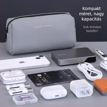 Kényelmes utazási digitális kiegészítő rendező táska — töltő, power bank, fejhallgató és adatkábel védőtok