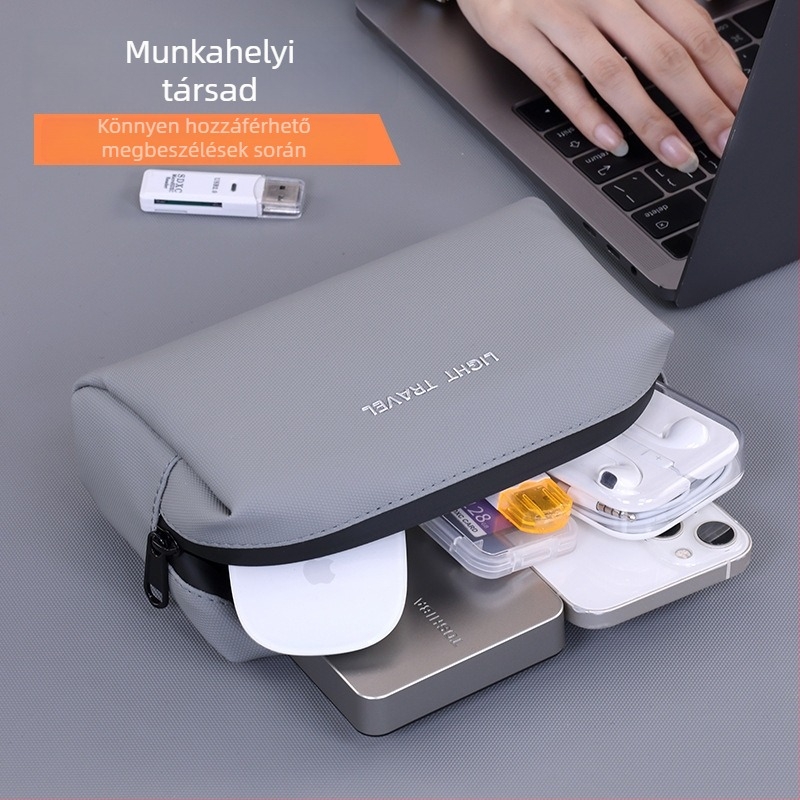 Kényelmes utazási digitális kiegészítő rendező táska — töltő, power bank, fejhallgató és adatkábel védőtok