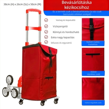 Kocka alakú, vízálló tároló táska bevásárlókocsihoz, lépcsőmászáshoz tervezve, 600D Oxford anyagból.