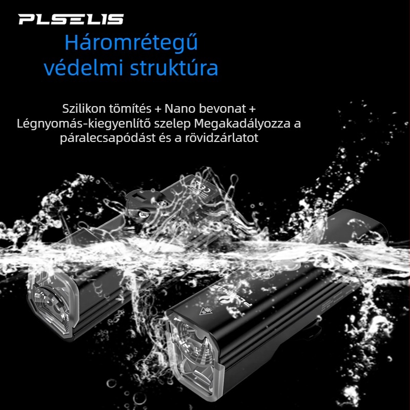 PLSELIS ultrakönnyű első kerékpár lámpa Type-C töltéssel, vízálló