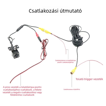 8/12 LED-es autóhátsó kamera éjszakai látással, külső tolató kamera, 1080p HD