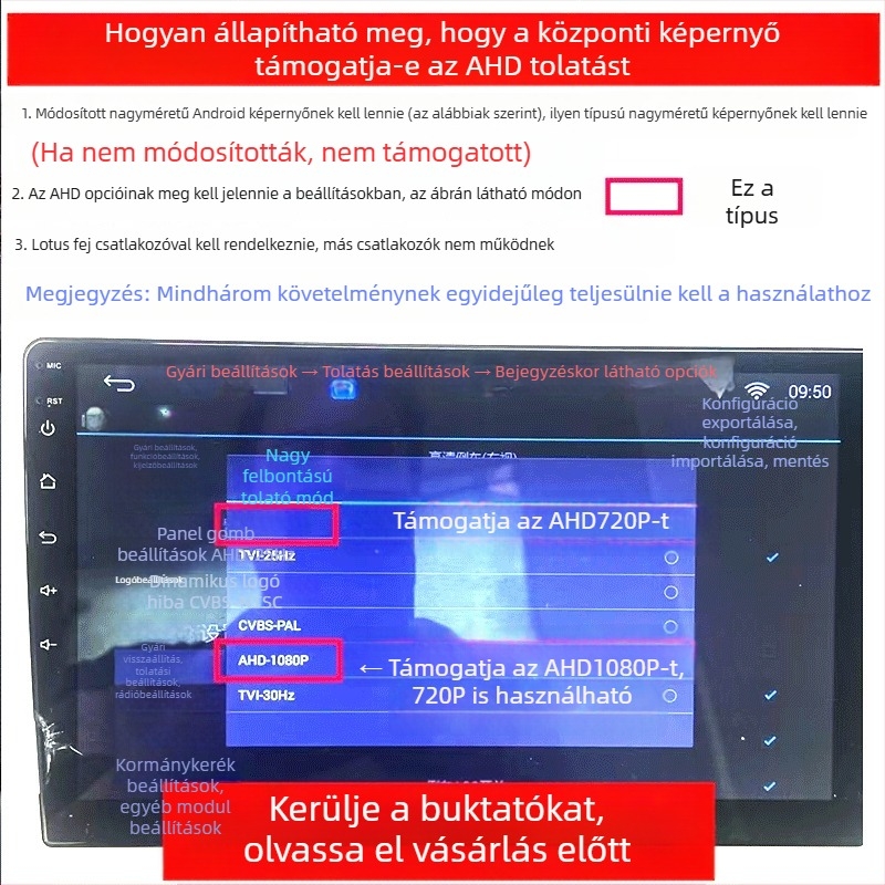 AHD kamera fisheye objektívvel, éjszakai látás gyenge megvilágítás mellett, Ultra HD, tolató kamera széles látószögű autóhoz