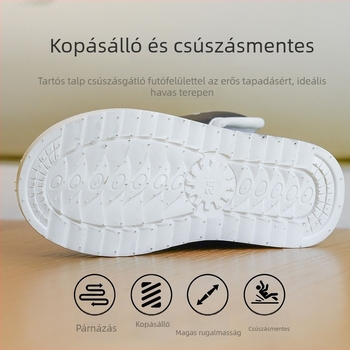 Gyerekek téli bakancs Velcro-záródással, uniszex, vízálló, béléses, egyszínű, bokáig érő
