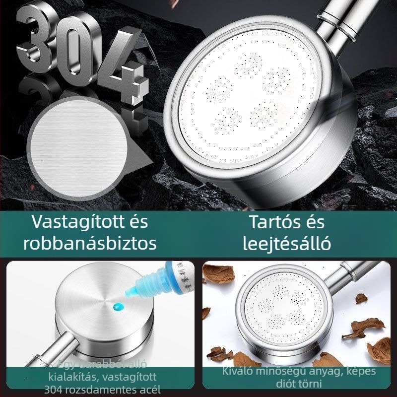 SUS304 rozsdamentes acél nyomásos zuhanyfej és fürdőszobai melegítő készlet