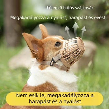 Kutyaszájkosár harapás és evés elleni védelemre, nagy, közepes és kicsi kutyáknak; Teddy stílusú szájkosár
