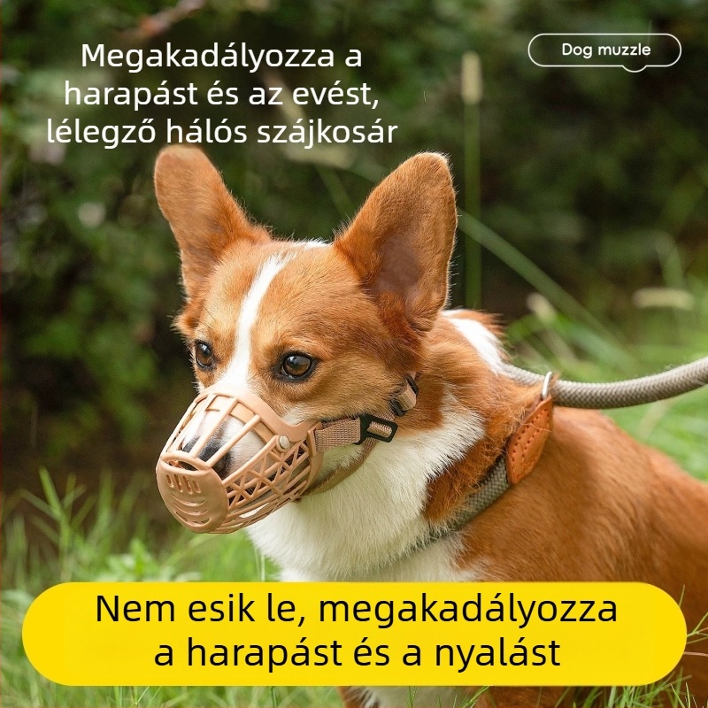 Kutyaszájkosár harapás és evés elleni védelemre, nagy, közepes és kicsi kutyáknak; Teddy stílusú szájkosár