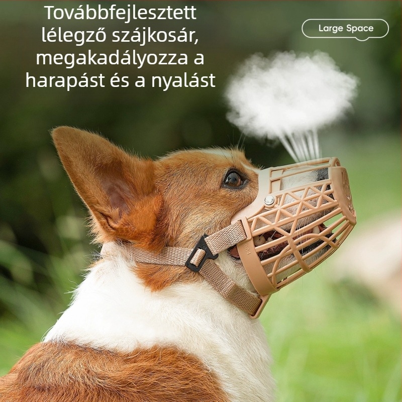 Kutyaszájkosár harapás és evés elleni védelemre, nagy, közepes és kicsi kutyáknak; Teddy stílusú szájkosár