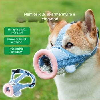 Kék kutyaszájkosár közepes és nagy testű kutyáknak, légáteresztő, szabályozható, kopásálló, kültéri használatra