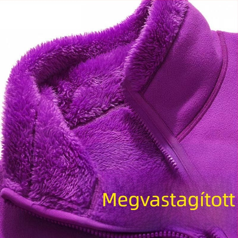 Plusz méretű vastag fleece kardigán nőknek, őszi-téli, mindennapi stílus