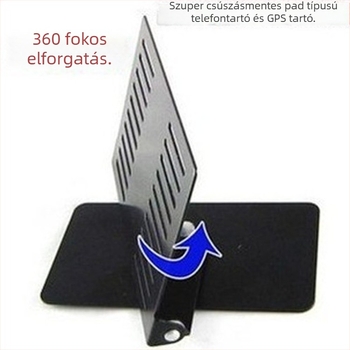 Műszerfalra szerelhető GPS navigációs tartó 360°-os forgással, tablethez és telefonhoz, csúszásgátló alátét