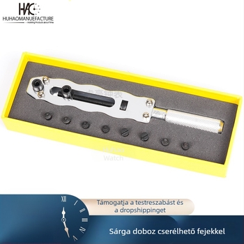 Fém óra hátlap nyitó eszköz, két karmokkal és cserélhető fejjel