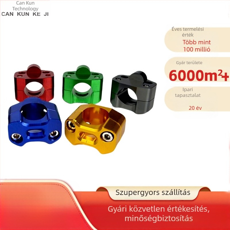 Motorkerékpár CNC kormányadapter átmérő-változtatással és magasság-növeléssel, rögzítő konzol és nyomóblokk