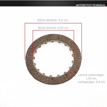 JH70/Jialing 70 motorkerékpár kuplungtárcsák – bakelit és acél frikciós tárcsák