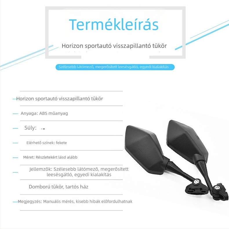 Horizon konvex hátsó visszapillantó tükör motorkerékpárhoz