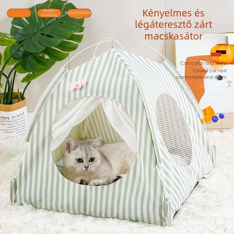 Macskasátor mind a négy évszakra, félzárt kialakítás, levehető és mosható