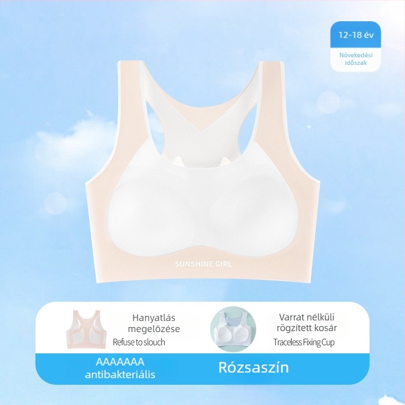 Nylon sportmelltartó varrás nélküli tiniknek, 12–16 évesek