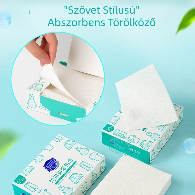 30 darab színátvitelt gátló nedvszívó lap gépi mosáshoz — ruhák színvédelme és a színátvitel megakadályozása