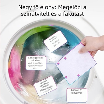 Színátvitelt megakadályozó színfelszívó lapok háztartási mosógéphez, vegyes ruhák mosásához, színfelszívó papír