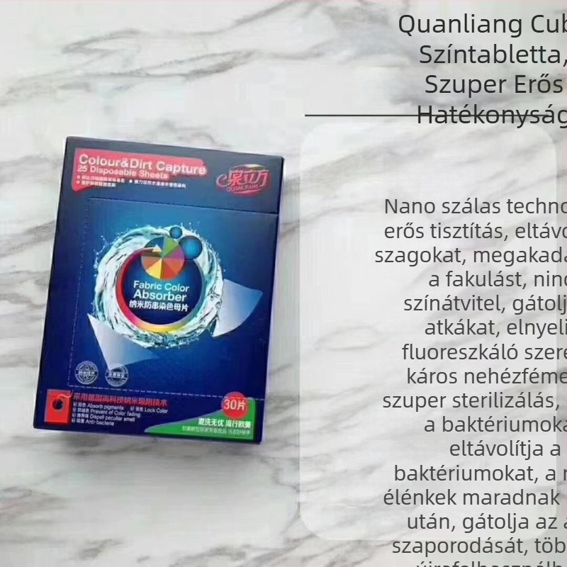 Spring cube Színfogó lapok, Színátviteli megelőzés, Ultra-koncentrált mosólapok, Színvédelem, Fakulás nélkül