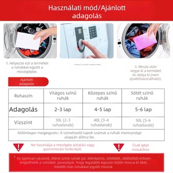 Színvédő izoláló lap mosáshoz – megakadályozza a színátvitelt