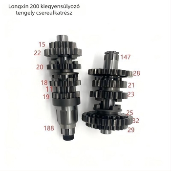 Loncin CBPCGP200 motor egyensúlytengely-összeszerelés – fő- és segédtengelyek fogaskerékkel