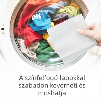 Színfogó lapok mosáshoz – megakadályozzák a színátvitelt, ruhákhoz való színfogó papír, otthoni használatra
