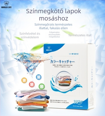 Színátvitelt gátló mosólapok, színabszorber lapok, nano színvédő film, szín-masterbatch, 35 db