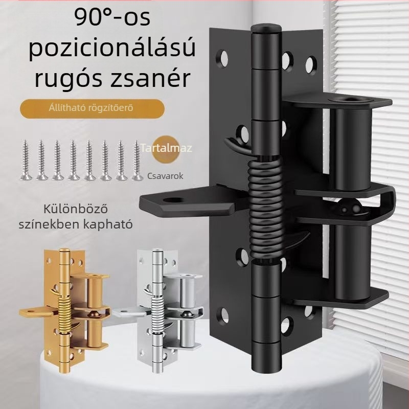 4 hüvelykes multifunkcionális rugós zsanér automatikus záródással, pozicionálható, rejtett ajtózáró, 90%-os csillapítás