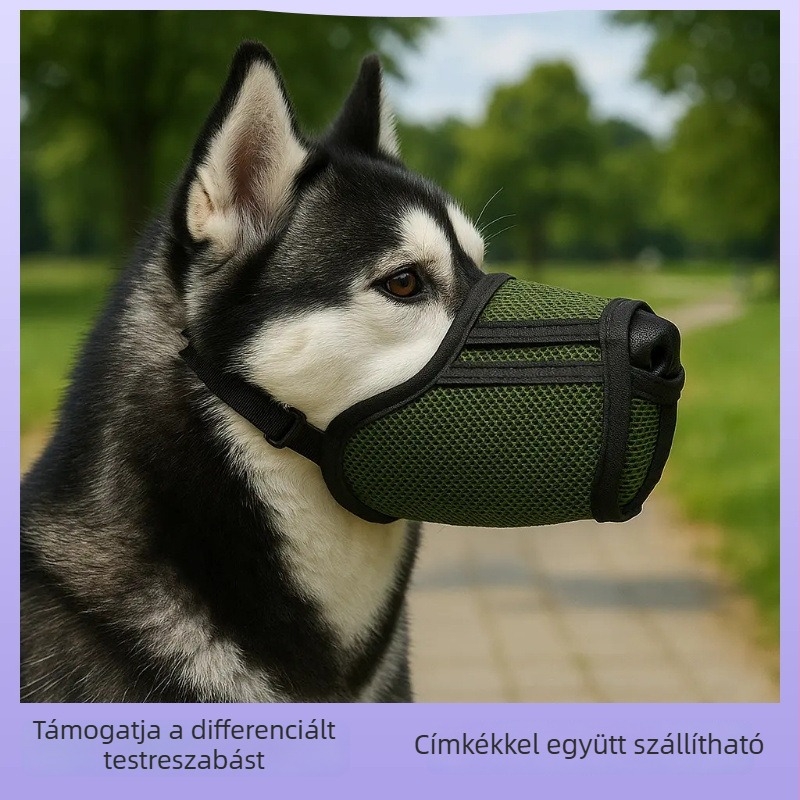 Kutyaszájvédő - harapás és evés elleni védelem, lélegző, rövid orrú kutyáknak