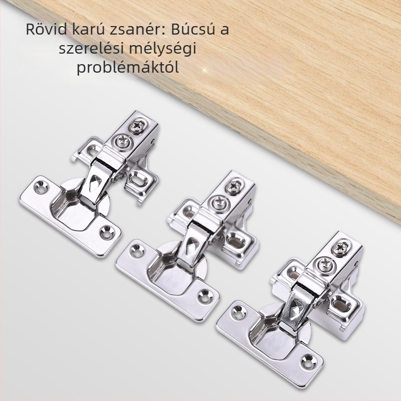 Amerikai stílusú csuklópánt damperral, hidraulikus mechanizmussal, rövid kar, keskeny oldallemez, 201-es rozsdamentes acél