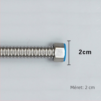 304 rozsdamentes acélből készült hajlított, rugalmas vízbevezető/kimeneti cső WC-hez és mosdóhoz, forró és hideg víz, menetes végek, 1/4 hüvelyk
