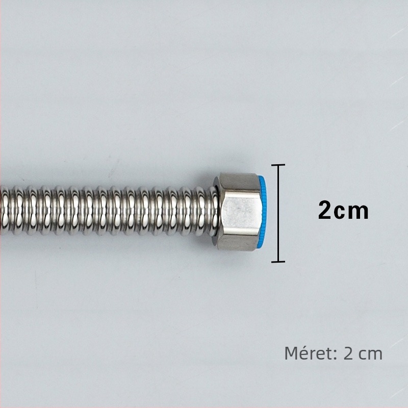 304 rozsdamentes acélből készült hajlított, rugalmas vízbevezető/kimeneti cső WC-hez és mosdóhoz, forró és hideg víz, menetes végek, 1/4 hüvelyk