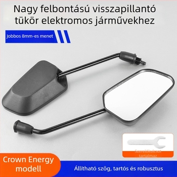 Konvex hátsó tükör robogókhoz, műanyagból, 8 mm menet