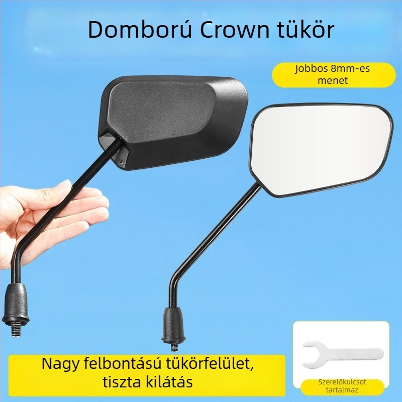 Konvex hátsó tükör robogókhoz, műanyagból, 8 mm menet