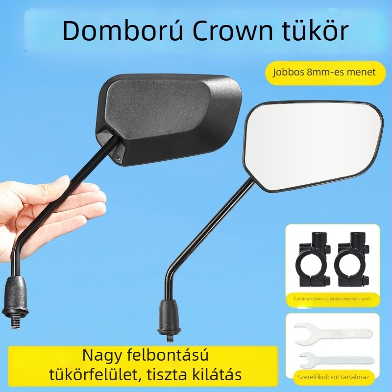 Konvex hátsó tükör robogókhoz, műanyagból, 8 mm menet