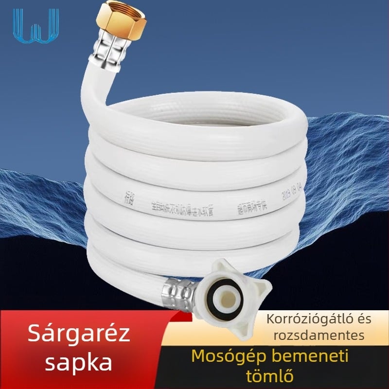 Mosógép vízbevezető tömlő hosszabbító, vízfeltöltő hosszabbító, csatlakozók, jégkészítő robbanásbiztos cső, fagyálló tömlő