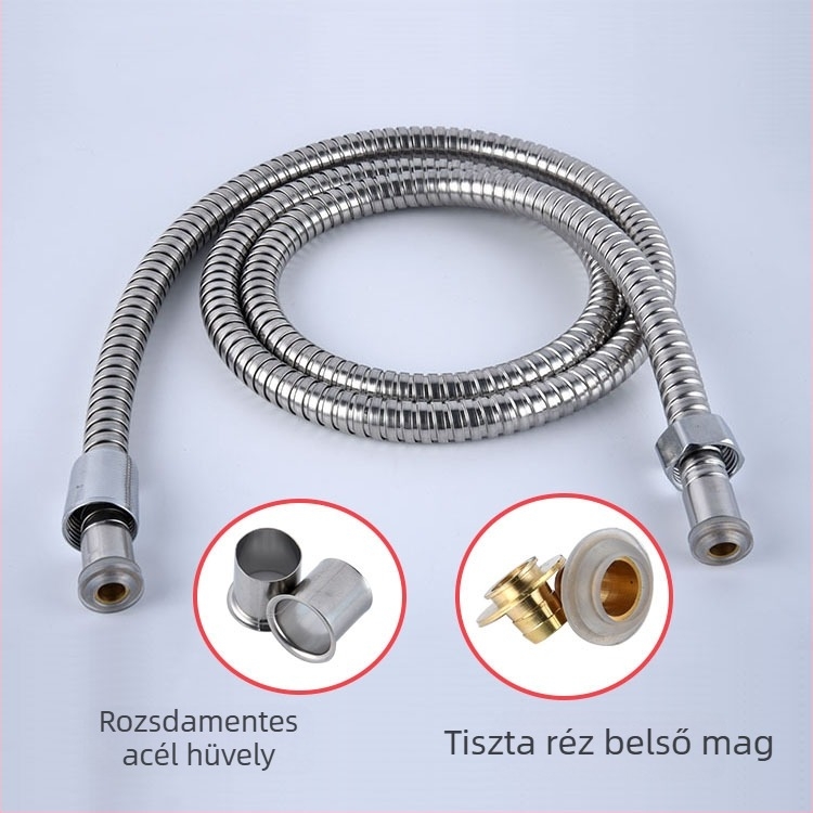 Rozsdamentes acélból készült átlátszó belső cső, robbanásbiztos tömlő kézi zuhanyhoz