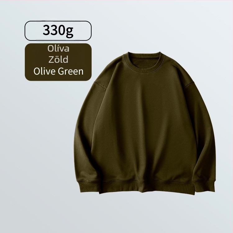 430 g terry pulóver, lazított szabás, kerek nyak, hosszú ujjú, férfiaknak – őszi-tavaszi, mindennapi stílus