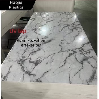 UV panel márványhatással és aranyozott bevonattal, kőhatású PVC falpanel, magasfényű mikro-kristályos lemez