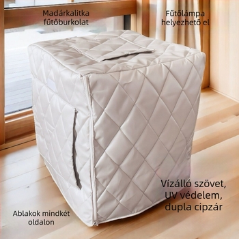 Párnázott meleg madárketrec fedél