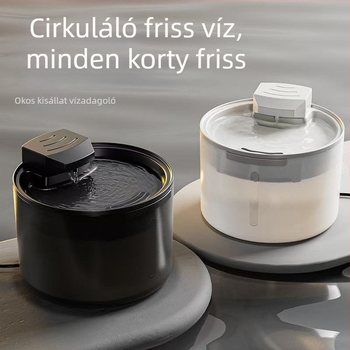 Macska vízadagoló automatikus szűrésével és áramló vízzel, nagy kapacitású, intelligens háziállat ivóedény
