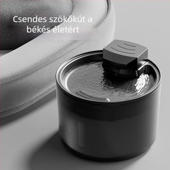Macska vízadagoló automatikus szűrésével és áramló vízzel, nagy kapacitású, intelligens háziállat ivóedény