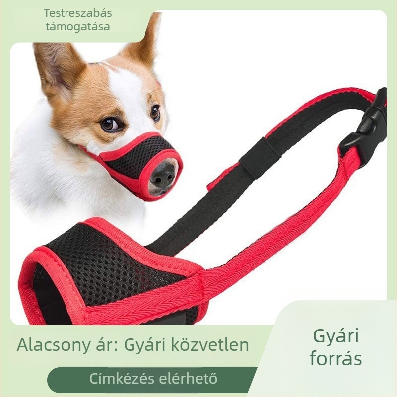 Kutyaszájkötő, harapás elleni, ugatás elleni, légáteresztő, állítható méret
