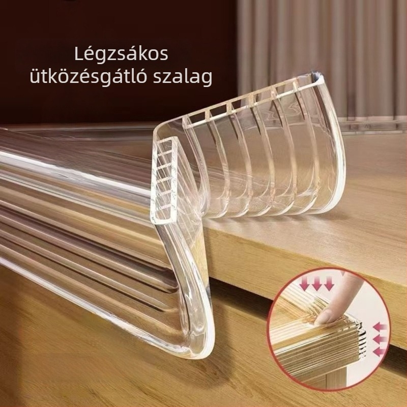 Átlátszó légzsákos ütközésvédő szalag babák kávéasztalának élvédőjére