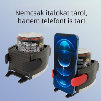 ABS autós italos pohártartó telefontartóval, szellőzőbe szerelhető