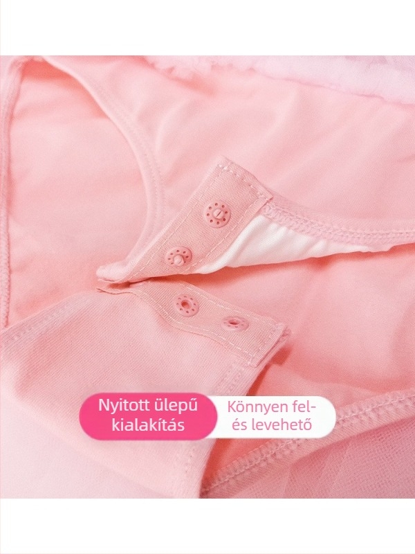 Gyerekeknek szóló balett ruha edzéshez, lányoknak, tavasz–nyár, rövid ujjú, pamut anyag